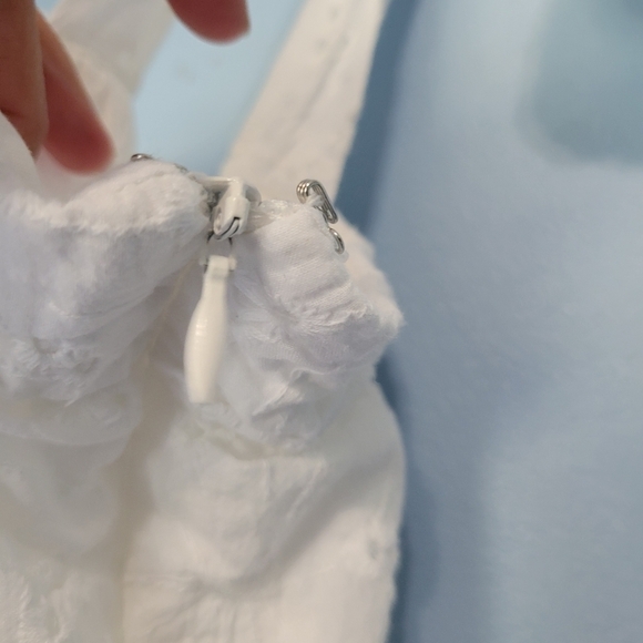 Sneak a Kiss White Floral Embroidered Tie-Strap Mini Dress Large - Picture 5 of 12